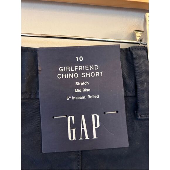 Bundle of 2 NWT GAP Girlfriend Chino Shorts Sz 10 Gray & Navy Minimalist - Picture 13 of 13
